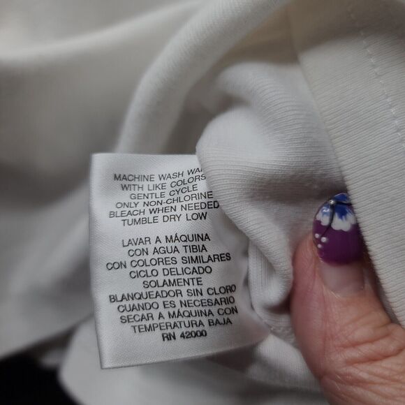 Basic Editions Womens Tank Top White Size Large Cotton/Polyester Blend Pullover - Picture 6 of 12